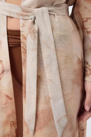 Alternative view of Yazlık Desenli Kimono Kol Kuşaklı Kadın Kimono